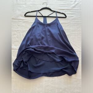 Mikey & Joey Blue Satin Like Polyester Lining Strappy Tank Boho Size Small